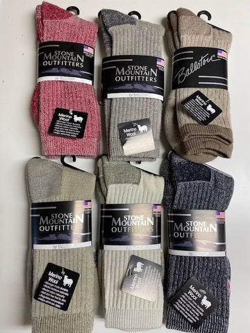 Merino Wool Standard Hiker Socks - Small Cosmetic Defect or Over Run Made In USA