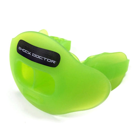 Shock Doctor Max Airflow Lip Guard / Mouth Guard. Football Mouthguard 3300. For Kids / Youth and Adults. Breathable Wide Opening Mouthpiece. Helmet Strap Included, TRANSGREEN