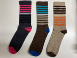 Womens 82% Merino Wool Flat Knit Crew Socks Fits Shoe size 6-9 - Made In USA